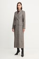 Twinset cappotto con lana 252TT2041 marrone AW25
