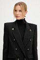 Elisabetta Franchi płaszcz wełniany CP00251E3 czarny