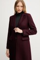 Tommy Hilfiger płaszcz z dodatkiem wełny bordowy WW0WW46547