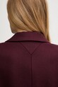 Tommy Hilfiger płaszcz z dodatkiem wełny WW0WW46547 bordowy