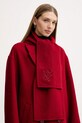Liu Jo płaszcz z wełną bordowy MF5025.T4627