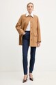 Kabát s příměsí vlny Liu Jo MF5120.J4873 hnědá AW25