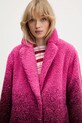 Desigual płaszcz z domieszką wełny ICECREAM 25WWEW64 różowy