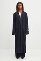 Vlnený kabát Fiorucci Light Wool Maxi dvojradové tmavomodrá W02FPOCO382WO01BL05
