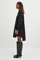 Vlnený kabát MM6 Maison Margiela S52AA0192.M35469.900 čierna AW25