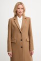 Tommy Hilfiger płaszcz z dodatkiem wełny brązowy WW0WW47445
