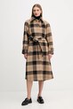 Tommy Hilfiger płaszcz z dodatkiem wełny WW0WW46870 beżowy AW25