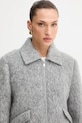 Kabát s prímesou vlny BOSS sivá 50548767