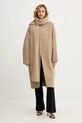 BOSS płaszcz z dodatkiem wełny bez podszewki beżowy 50550809