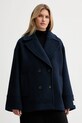 Παλτό με προσθήκη μαλλιού Calvin Klein oversize σκούρο μπλε LV044D549G