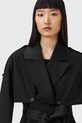 AllSaints trencz bawełniany CADENCE W004OD czarny AW25
