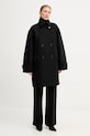 BOSS Orange płaszcz z dodatkiem wełny 50548650 czarny AW25