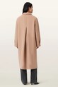 AllSaints płaszcz z dodatkiem wełny SELLMA W019OD beżowy