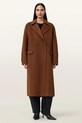 AllSaints płaszcz z dodatkiem wełny SELLMA brązowy W019OD