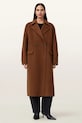 AllSaints płaszcz z dodatkiem wełny SELLMA brązowy W019OD