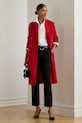 Lauren Ralph Lauren płaszcz z dodatkiem wełny bez kaptura czerwony 200979933