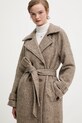 Abercrombie & Fitch płaszcz z dodatkiem wełny beżowy KI144.5192.465