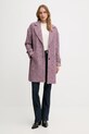 United Colors of Benetton płaszcz z dodatkiem wełny 2M9SDN08T fioletowy AW25