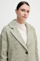 Kabát s příměsí vlny United Colors of Benetton zelená 2M9SDN08T