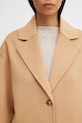 Maison Kitsuné płaszcz wełniany Doubleface brązowy PW02211WQ4067