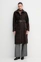 Sisley płaszcz z dodatkiem wełny 21FKLN06C brązowy AW25