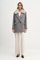 Sisley płaszcz z dodatkiem wełny 2LAJLN06J szary AW25