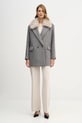 Sisley płaszcz z dodatkiem wełny 2LAJLN06J szary AW25
