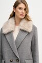 Sisley płaszcz z dodatkiem wełny szary 2LAJLN06J
