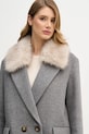 Sisley płaszcz z dodatkiem wełny szary 2LAJLN06J