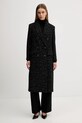 Sisley płaszcz z dodatkiem wełny bez kaptura czarny 2YABLN06D