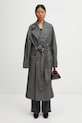 Fiorucci haină cu lână Herringbone Maxi W25FWOCO001PL01GY01 negru