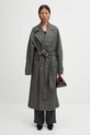 Fiorucci płaszcz z dodatkiem wełny Herringbone Maxi W25FWOCO001PL01GY01 czarny