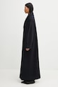 Kabát s prímesou vlny GANNI Peacoat Wool Long W0802 tmavomodrá AW25