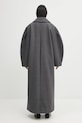 Oblečenie Kabát s prímesou vlny GANNI Peacoat Wool Long W0929 sivá