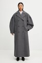 Kabát s prímesou vlny GANNI Peacoat Wool Long W0929
