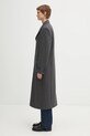 Sporty & Rich coat with wool Signature Logo Structured Wool OW05064326GY11 gray AW25