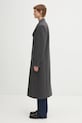 Sporty & Rich coat with wool Signature Logo Structured Wool OW05064326GY11 gray AW25
