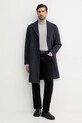 Sisley płaszcz z dodatkiem wełny 2UHZSN044 granatowy AW25