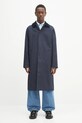 A.P.C. płaszcz bawełniany mac gaspard bez kaptura granatowy COHIL.M01548