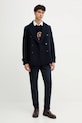 Kabát s prímesou vlny Hackett London HM4000041 tmavomodrá AW25