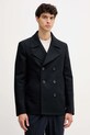 PS Paul Smith płaszcz z dodatkiem wełny bez kaptura granatowy M2R.597T.T21059