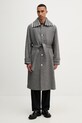 Drôle de Monsieur palton de lână Le Manteau Tweed cu captuseala gri I.CT147.WV014