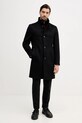 Tommy Hilfiger płaszcz z dodatkiem wełny bez kaptura czarny MW0MW40767