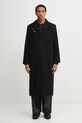 Heliot Emil płaszcz wełniany bez kaptura czarny AW25.M.01.013.BLK01