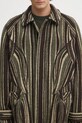 Пальто с добавлением шерсти Kenzo Leaf Stripe зелёный FF65MA0329IB