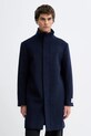 Calvin Klein płaszcz z dodatkiem wełny bez kaptura granatowy LV04LD457G