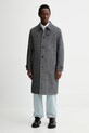 Calvin Klein płaszcz z dodatkiem wełny pozostałe szary LV04LD510G