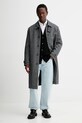 Calvin Klein płaszcz z dodatkiem wełny LV04LD510G szary AW25