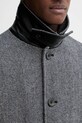 Calvin Klein płaszcz z dodatkiem wełny LV04LD510G szary
