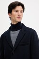 Вълнено палто Barbour KIRKBRIDGE тъмносин MWO0303